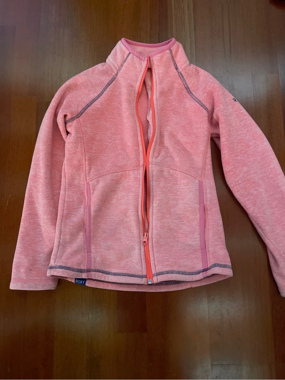 Roxy Pink Zip-Up Fleece Hoodie